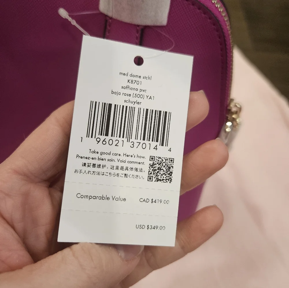 SOLD🔥NWT Kate Spade Schuyler Medium Baja Rose PVC Domed Satchel - Picture 9 of 14